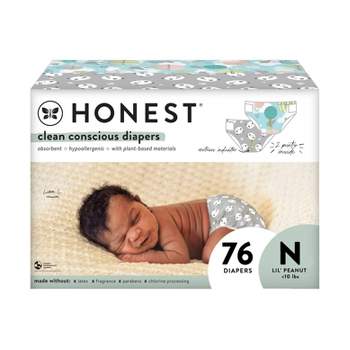 The Honest Company Clean Conscious Disposable Diapers Pandas & Above It All - Size Newborn - 76ct