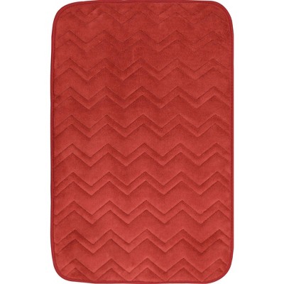 20"x30" Indulgence ZigZag Bath Mat Brick - Home Dynamix