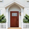 Lirago Fiberglass Entry Door 36in x 80in with Brickmould Vinyl Frame Left Hand Inswing Red Stain Classic Craftsman Style Sound Insulation - 2 of 4