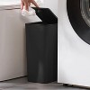 LunaLulinlk 11.6 Liter Small Can with lid, 3 Gallon Bathroom Can, Can Small Gar Bin with Press Lid Waste Basket Black - 2 of 4