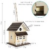 Sunnydaze 9.25" Cozy Home Wood Hanging Bird House with Solar Light Cream - 4 of 4