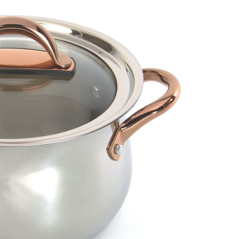 BergHOFF Ouro Gold 18/10 Stainless Steel Stockpot, Glass Lid, 3 of 4