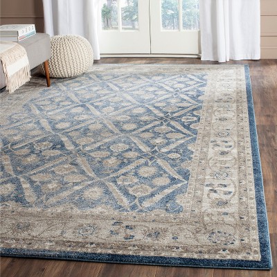 Sofia Elegance Blue & Beige 3' x 5' Hand-Knotted Synthetic Area Rug