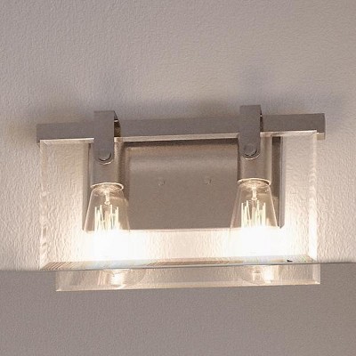 Urban Ambiance Luxury Modern Farmhouse Bath Fixture,  8-3/8"H x 14-7/8"W,  Brushed Nickel Finish, UHP2453