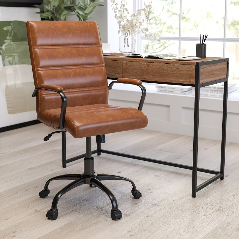 Merrick Lane Contemporary Mid-Back Home Office Chair with Padded Arms, 3 of 25