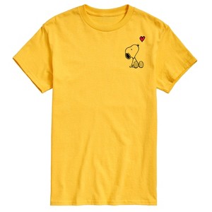 Men's - Peanuts - Snoopy with Red Heart Short Sleeve Graphic T-Shirt - 1 of 4