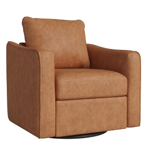Swivel Accent Chair for Living Room, 360° Rotating Modern Linen Upholstered Armchair - Comfy Ergonomic Backrest Single Sofa - 1 of 4