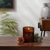 Lidded Amber Glass Jar Crackling Wooden Wick Fennel and Pine Candle - Threshold™ - image 2 of 3