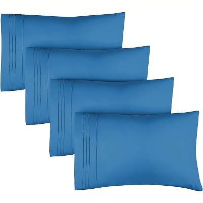 Ultra Soft Solid Pillowcases Set of 4 - Cozy & Breathable 4 Piece Pillow Covers - CGK Linens