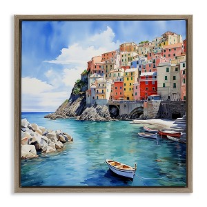 Stupell Industries Cinque Terre Port Floating Frame Canvas Art - 1 of 4