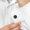 EVERLY JEWELRY |Sterling Silver 17 CT TGW Black Onyx Bezel Set Cufflinks with Milgrain Finish - 2 of 4