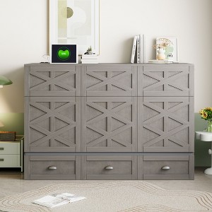 Full Size Murphy Bed with Large Drawers - 1 of 4