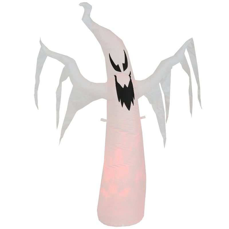 Sunnydaze 58" Self-Inflatable Holiday Spooky Glowing Ghost Outdoor Halloween Lawn Decoration with Red LED Light, 2 of 12