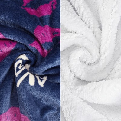 Blue Kiss Reversible Sherpa Fleece Toddler Blanket