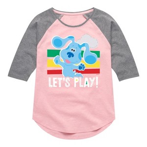 Girls' - Blue's Clues & You! - Let's Play Shirt Tail Raglan Graphic T-shirt - 1 of 4