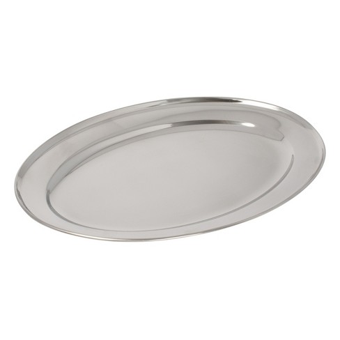 Winco Oval Platter, Stainless Steel, 14