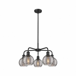 Athens Deco Swirl - 5 Light Stem Hung Chandelier In Industrial Style-13.63 Inches Tall and 23.88 Inches Wide - 1 of 1