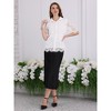 INSPIRE CHIC Women's Lace Floral Mesh Sheer Fringe Hem Button Down Shirt - 2 of 4