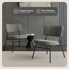 LeisureMod Marilane Velvet Accent Chair – Cushioned Upholstery, Cozy Seating for Living Rooms, Offices, Lounges & Contemporary Home Spaces - 3 of 4