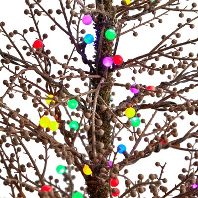 4ft Multicolor LED Frosted Berry Twig Christmas Tree