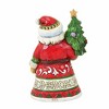 Jim Shore 3.75 In Santa Holding Tree Mini Christmas Quilt Design Santa Figurines - 2 of 3