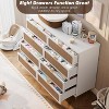 Rattan Dresser with 8 Drawers, Tall Modern Closet with Deep Storage, Large Chest of Drawers with Wide Top, Long Wooden Dresser for Living Room - 2 of 4