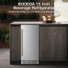 15-inch fridge,100 Cans,304 Stainless Steel Door,LED light,Adjustable shelves,Quiet Compressor,Smart digital control cooler,Automatic defrosting - 3 of 4