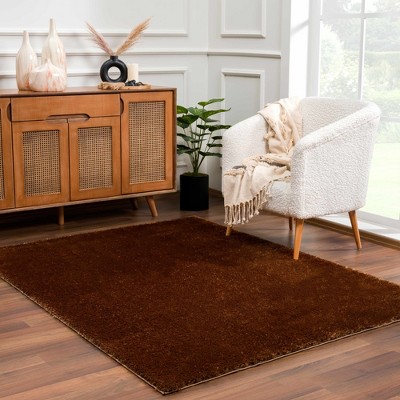 Hauteloom Heavenly Solid Brown Plush Rug