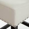 PAGED Saddle Bar Height Stools Set of 2, Modern Wooden Faux Leather Counter Stool Chair with Nailhead Trim for Bar, Kitchen - 4 of 4