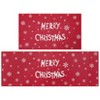 Kitchen Rug and Mat Washable Christmas Decorative Runner Rugs Xmas Snowflakes Floor Mats, 17"x29" + 17"x47" - 3 of 4
