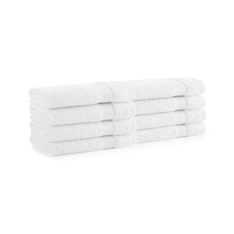 Aston & Arden Aegean Eco-Friendly Washcloths (8 Pack), 13x13 Recycled Cotton Bathroom Towels, Solid Color, 1 of 6