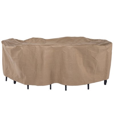 109"L Essential Rectangular/Oval Patio Table & Chair Set Cover Cafe Latte - Classic Accessories