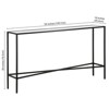 55" Black Bronze Console Table with Glass Tabletop - Henn&Hart - 3 of 4