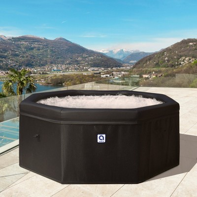 Avenli Aegean 6-Person Black Rattan Hard-Sided Hot Tub Spa