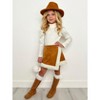 Ivory Turtleneck Top and Camel Fur Trimmed Skort Set Mia Belle Girls - 2 of 4