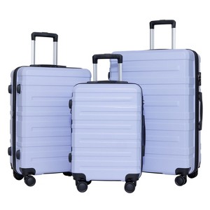 NAYSAYE Bag and Luggage Sets 3 Piece Hardshell Set TSA Approved Lock with Smooth Spinner Wheels for Travelers, Purple, 19.29"*12.6"*30.31" - 1 of 4