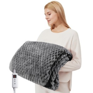 GustoWave Heated Blanket Throw - Soft Flannel Blanket with Controller, Fast Heating Machine Washable - 1 of 4