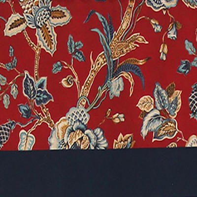 Gianna Red Floral Cotton Blend Scalloped Window Valance