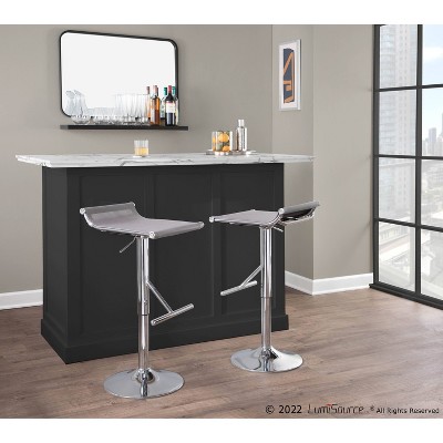 Mirage Ale Adjustable Silver Mesh and Chrome Swivel Barstool