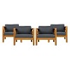 Christopher Knight Home Caribbel Transitional Outdoor Acacia Wood Club Chair with Cushions (Set of 4) - 2 of 4