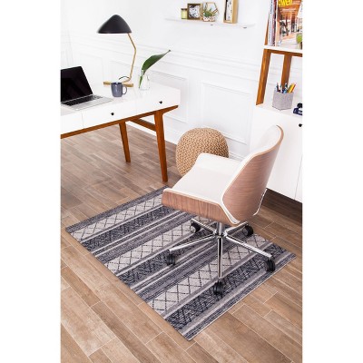 Alesund 40" x 54" Gray and Beige Polyester Chair Mat