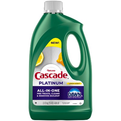 Cascade Lemon Platinum Gel Dishwasher Detergents - 75oz