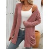 Coolmee Womens Long Sleeve Lightweight Open Front V-Neck Casual Cardigan Sweaters Outerwear with Pockets - 2 of 4