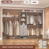 Besiost Closet Organizer System with Hanging Rods and Shelves, Wardrobe System with Drawers - 4 of 4