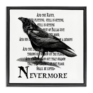 Stupell Industries Creepy Halloween Black Crow Raven, 18" x 18" - 1 of 4