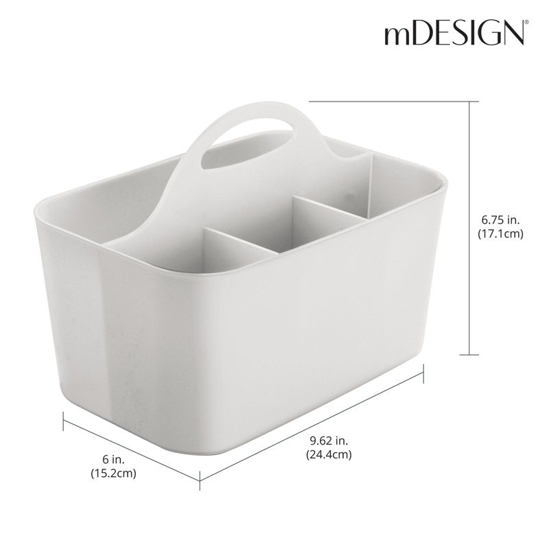 mDesign Small Plastic Caddy Tote for Desktop Office Supplies, 3 of 9