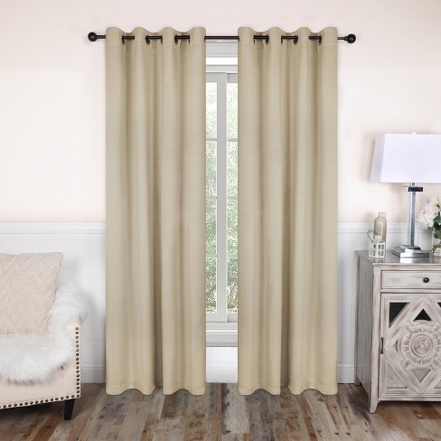 Classic Modern Solid Room Darkening Blackout Curtains, Grommets, Set Of ...