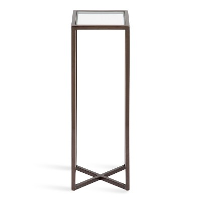 Jaspur Bronze Metal and Glass Square Drink Table