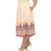 Plus Size Pleated Skirt with Border Prints - 2 of 4