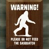 Slickblue Funny Sasquatch Warning Sign, Rustic Knotty Pine, 9x12 Wood Wall Plaque, Multiple Colors - 2 of 3